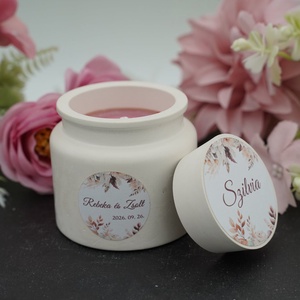 Szójaviasz illatgyertya kerámiakaspóban fedéllel, köszönőajándéknak is - Meska.hu