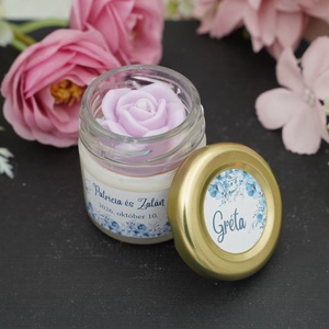 Illatgyertya mini üvegben, téglalap alakú marticával, köszönőajándék - kellékek & szerszámok - díszíthető tárgyak - üveg - Meska.hu