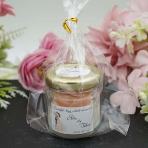 Illatgyertya mini üvegben, téglalap alakú marticával, köszönőajándék - kellékek & szerszámok - díszíthető tárgyak - üveg - Meska.hu