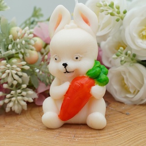 Vidám nyuszis illatgyertyák, szójaviasz illatgyertya Húsvétra - kellékek & szerszámok - dekorációs kellékek - dekorációs gyertya - Meska.hu