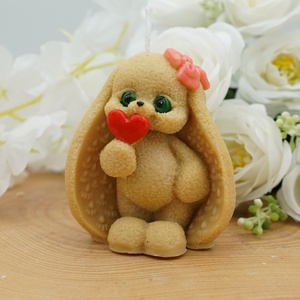 Vidám nyuszis illatgyertyák, szójaviasz illatgyertya Húsvétra, Kellékek & szerszámok, Dekorációs kellékek, Dekorációs gyertya, Gyertya-, mécseskészítés, MESKA