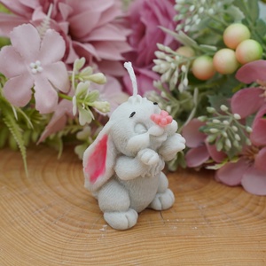 Vidám nyuszis illatgyertyák, szójaviasz illatgyertya Húsvétra - kellékek & szerszámok - dekorációs kellékek - dekorációs gyertya - Meska.hu