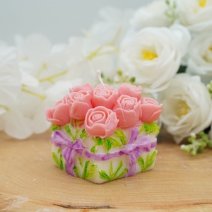 Tavaszi gyertyacsodák, virágos illatgyertyák - kellékek & szerszámok - dekorációs kellékek - dekorációs gyertya - Meska.hu