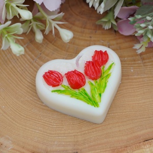 Tavaszi gyertyacsodák, virágos illatgyertyák - kellékek & szerszámok - dekorációs kellékek - dekorációs gyertya - Meska.hu