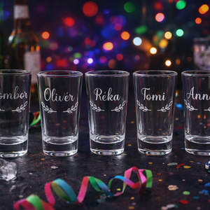 Egyedi, gravírozott feles üvegpohár, felespohár, pálinkáspohár, akár esküvőre is  - esküvő - emlék & ajándék - nászajándék - esküvői pohár, pohárszett - Meska.hu