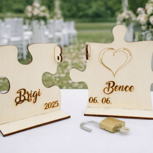 Puzzle lakatceremónia szett talppal - esküvő - emlék & ajándék - nászajándék - ceremónia szett - Meska.hu
