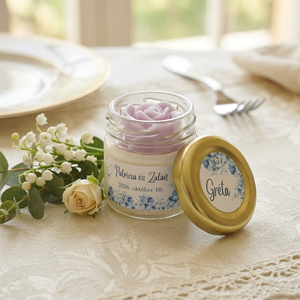 Illatgyertya mini üvegben, téglalap alakú marticával, köszönőajándék - esküvő - emlék & ajándék - köszönőajándék - Meska.hu