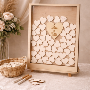 Bedobós szivecskés plexi tábla gravírozott fa vendégkönyv, emlékkönyv, Esküvő, Emlék & Ajándék, Vendégkönyv, Gravírozás, pirográfia, MESKA