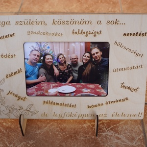 Szülőköszöntő fa képkeret egyedi felirattal - esküvő - emlék & ajándék - köszönőajándék - Meska.hu
