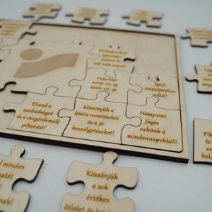 Prémium fa puzzle kerettel, egyedi felirattal � ajándék és dekor egyben - játék & sport - puzzle - hagyományos puzzle - Meska.hu