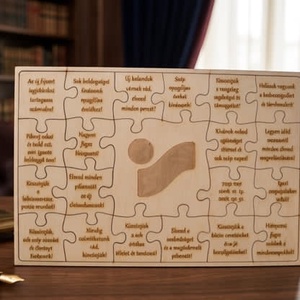 Prémium fa puzzle kerettel, egyedi felirattal � ajándék és dekor egyben - Meska.hu