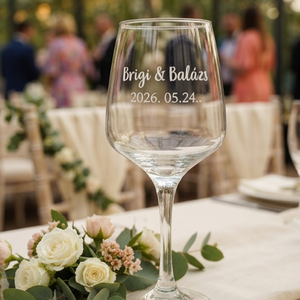Exkluzív gravírozott borospohár � elegáns és személyes - esküvő - dekoráció - tálalás - Meska.hu