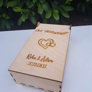 Pénzátadó/Sorsjegyátadó Egyedi Doboz, Esküvő, Emlék & Ajándék, Köszönőajándék, Famegmunkálás, MESKA