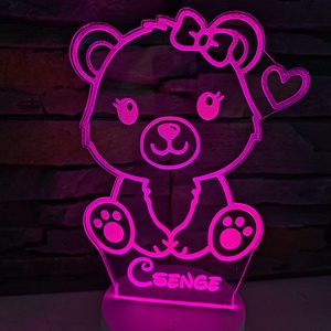 3D Ledlámpa Egyedi névvel macis grafikával - otthon & életmód - lámpa - hangulatlámpa - Meska.hu