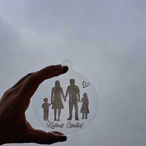 Családi karácsonyfadísz plexi - Meska.hu