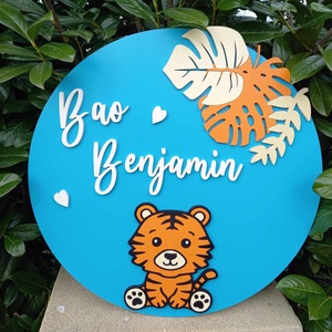 Állat Figurás 3D Fali Tábla Névvel , Baba - mama, Babaszoba dekoráció, Babaszoba kép, Famegmunkálás, MESKA