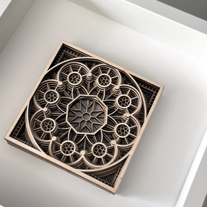 Mandala falikép, képkerettel, fából - Meska.hu