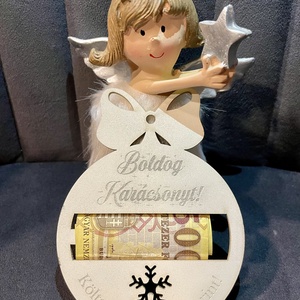10 db különleges, pénz-ajándék karácsonyfa dísz, Karácsony, Karácsonyi lakásdekoráció, Karácsonyfadíszek, Famegmunkálás, Festészet, MESKA