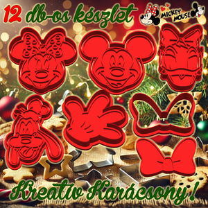 12 db! Mickey egér és barátai, sütikiszúró csomag, Karácsony, Karácsonyi sütés-főzés, Újrahasznosított alapanyagból készült termékek, MESKA