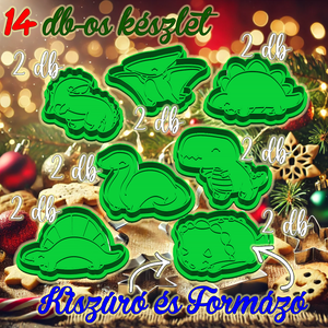 14 db! Dínók, sütikiszúró csomag. Az örök sláger! :) - karácsony - karácsonyi sütés-főzés - Meska.hu