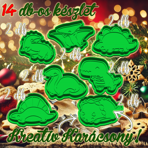 14 db! Dínók, sütikiszúró csomag. Az örök sláger! :) - karácsony - karácsonyi sütés-főzés - Meska.hu