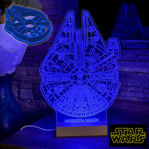 STAR WARS - Millenium Falcon 3D hangulatlámpa, ajándék sütikiszúróval! - Meska.hu