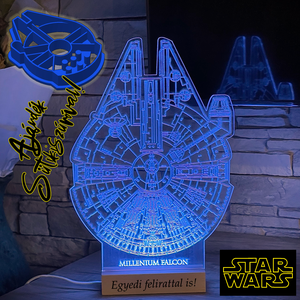 STAR WARS - Millenium Falcon 3D hangulatlámpa, ajándék sütikiszúróval! - otthon & életmód - lámpa - hangulatlámpa - Meska.hu