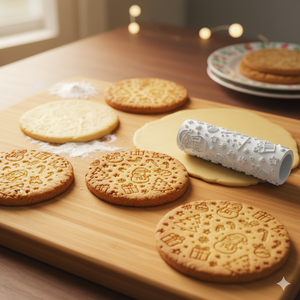 KARÁCSONY - A Süteménytészta Textúrázó Henger, Otthon & Életmód, Konyhafelszerelés, tálalás, Sütés, főzés, Sütikiszúró, Újrahasznosított alapanyagból készült termékek, MESKA