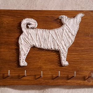 Fali fonalkép kulcstartó saját kutyus, cicus képe alapján , Otthon & Lakás, Dekoráció, Fali és függő dekoráció, Fali kulcstartó, , MESKA