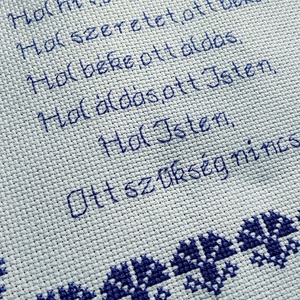 Házi áldás , Otthon & Életmód, Dekoráció, Kép & Falikép, Vászonkép, Hímzés, MESKA