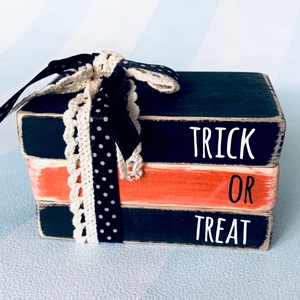 Őszi dekoráció szett (5 db): Denevér, Tök, Szellem, Tábla, Könyvek - otthon & életmód - dekoráció - halloween - halloweeni dekoráció - Meska.hu