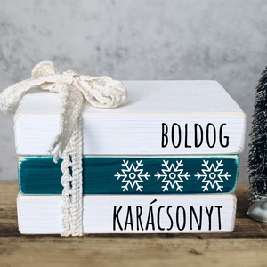 Karácsonyi dekoráció, Boldog karácsonyt mini könyv csomag - Meska.hu