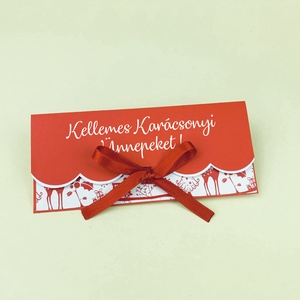 Karácsonyi Pénzátadó Boríték, Piros - karácsony - karácsonyi ajándékozás - karácsonyi képeslap, üdvözlőlap, ajándékkísérő - Meska.hu