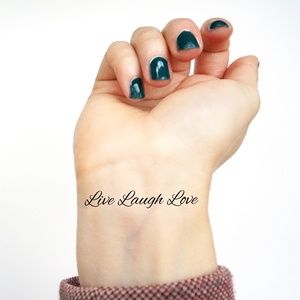 Ideiglenes tetoválás, Live Laugh Love felirattal (3 db / csomag) - otthon & lakás - papír írószer - matrica, matrica csomag - Meska.hu