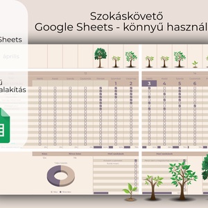 Szokáskövető, Google Sheets, digitális termék, táblázat - művészet - grafika & illusztráció - digitális - Meska.hu