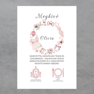 Keresztelési meghívó - otthon & életmód - papír, írószer - ajándékozás kellékei - meghívó - Meska.hu
