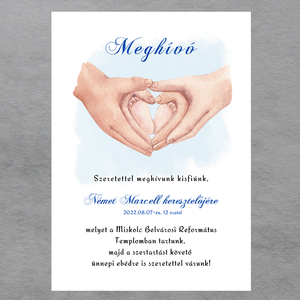Keresztelési meghívó, babatalpas - otthon & életmód - papír, írószer - Meska.hu