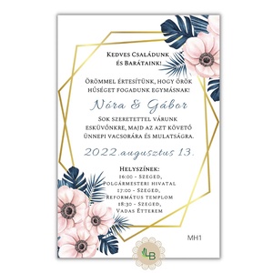 Esküvői meghívó, geometrikus mintával MH1 - esküvő - meghívó & kártya - meghívó - Meska.hu