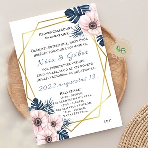 Esküvői meghívó, geometrikus mintával MH1 - esküvő - meghívó & kártya - meghívó - Meska.hu