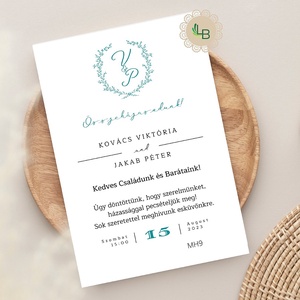 Esküvői meghívó, minimál grafikával MH9 - diy (csináld magad) - egységcsomag - Meska.hu