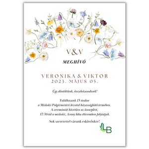 Esküvői meghívó, virágos grafikával ESK7 - esküvő - meghívó & kártya - meghívó - Meska.hu