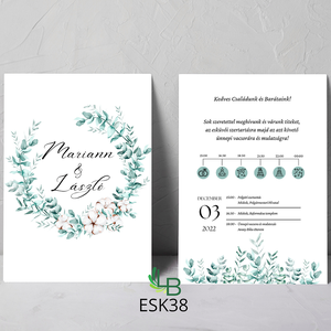 Esküvői meghívó, téli, karácsonyi mintával - esküvő - meghívó & kártya - meghívó - Meska.hu
