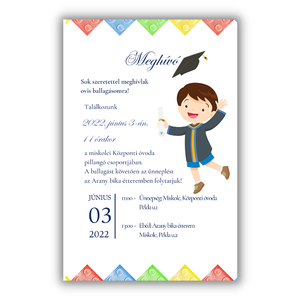 Ballagási meghívó ovisoknak (ballagó gyermekkel) - otthon & életmód - papír, írószer - ajándékozás kellékei - meghívó - Meska.hu