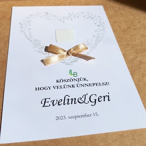 Köszönetajándék kártya, személyre szabottan - esküvő - emlék & ajándék - köszönőajándék - Meska.hu