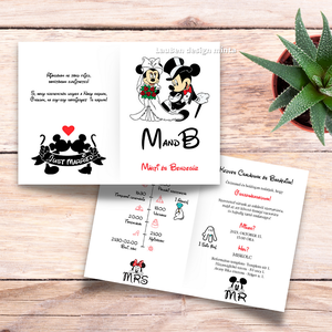 Esküvői meghívó, Mickey egeres - Meska.hu