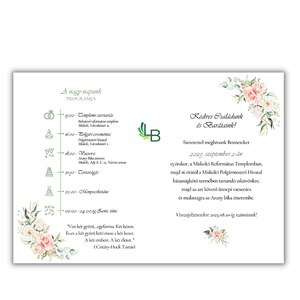 Esküvői meghívó,pink blush díszítéssel - esküvő - meghívó & kártya - meghívó - Meska.hu