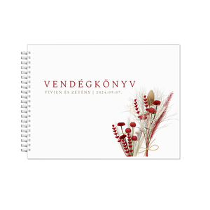 Esküvői vendégkönyv-szaraz virágos, Esküvő, Emlék & Ajándék, Vendégkönyv, Fotó, grafika, rajz, illusztráció, MESKA