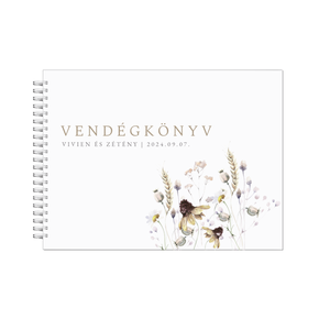 Esküvői vendégfüzet, száraz virágos 27, Esküvő, Emlék & Ajándék, Vendégkönyv, Fotó, grafika, rajz, illusztráció, MESKA