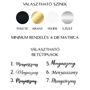 Matrica feles-, pezsgős-, boros poharakra - esküvő - dekoráció - tábla & jelzés - Meska.hu