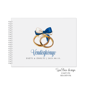 Esküvői vendégkönyv-jegygyűrűs - esküvő - emlék & ajándék - vendégkönyv - Meska.hu